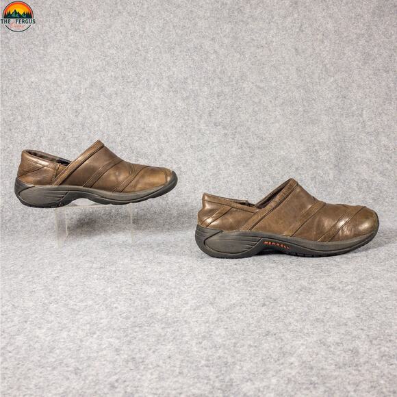 Merrell Encore Eclipse Smooth Bug Clog Casual Brown Slip-On Women's Size 9 - Picture 3 of 10